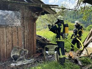Bild: Brand einer Stallung in Dirmingen