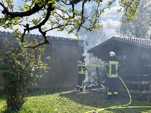 Bild: Brand einer Garage in der Jägerbergstraße