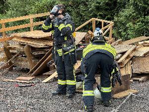 Bild: Brand einer Werkstatt in der Ortsmitte von Eppelborn
