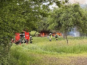 Bild: Brand einer Stallung in Dirmingen