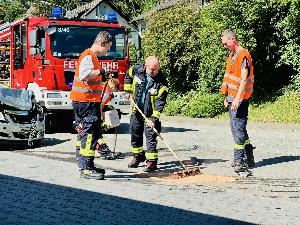 Bild: Auslaufende Betriebsstoffe nach Verkehrsunfall in der Illinger Straße