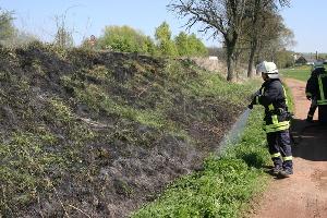 Bild: An zwei Stellen brannte der Bahndamm zwischen Bubach und Lebach