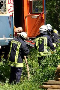 Bild: Gemeinsame Übung der Löschbezirke Hierscheid und Dirmingen an der Landesfeuerwehrschule Saarbrücken