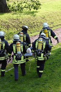 Bild: Eine Verletzte Person konnte von den Einsatzkräften gerettet werden