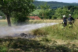 Bild: Flächenbrand im Ortsteil Dirmingen (Foto: Heike Blum)