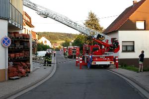Bild: Einsatz der Drehleiter