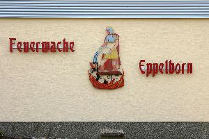 Bild: Floriansbild an der Stirnseite der Fahrzeughalle