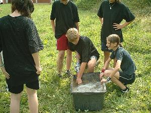 Bild: Datt Schwenkhaus bei der Übung - Lange Leitung.