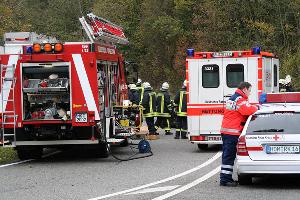 Bild: Ein schwerer Verkehrsunfall ereignete sich in den Mittagsstunden des 05. November 2006 auf der Zufahrt zur Autobahn A1 in Höhe Eppelborn