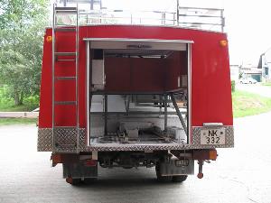 Bild: Das erneuerte Fahrzeugheck des LF 16 TS im Löschbezirk Bubach-Calmesweiler