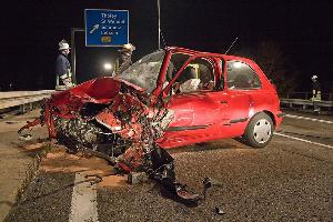 Bild: Der Unfall ereignete sich auf der Autobahn A1 in Fahrtrichtung Saarbrücken unmittelbar vor der Anschlußstelle Tholey