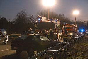 Bild: Die Feuerwehr Eppelborn musste erneut zu einem Verkehrsunfall auf die Autobahn A1 ausrücken