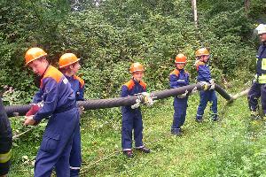 Bild: Aufbau der Saugleitung zur Löschwasserentnahme aus der Ill