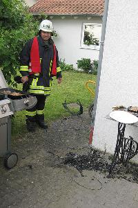 Bild: An dieser Stelle stand die Gasflasche, als das Feuer ausbracht