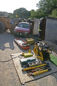 Bild: Geräteablage vor der Einsatzstelle