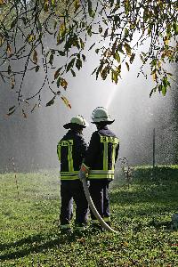 Bild: Löschangriff im Bereich der Kompostieranlage auf dem Wackenberg
