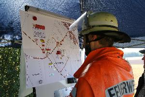 Bild: Einsatzplanung an einer Lagekarte