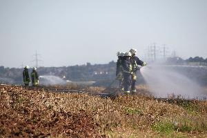 Bild: Löschangriff im Bereich der Kompostieranlage auf dem Wackenberg