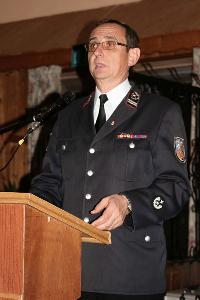 Bild: Hermann Josef Recktenwald, Wehrführer der Gemeinde Eppelborn bei seiner Rede (Foto: Heike Blum)