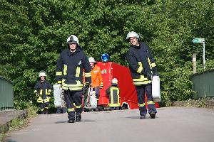 Bild: Aufbau der Löschwasserversorgung