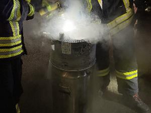 Bild: Austritt von Flüssigsauerstoff in der Valeriusstraße