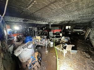 Bild: Brand einer Werkstatt in der Ortsmitte von Eppelborn