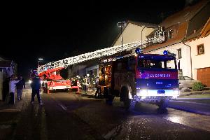 Bild: Einsatz der Drehleiter