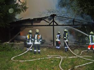Bild: In der Nähe der Macherbacher Kapelle brannte ein Wochenendhaus nieder