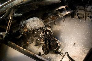 Bild: Auch der Innenraum wurde bei dem Brand völlig zerstört