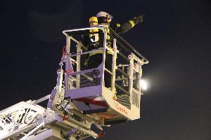Bild: Die Drehleiter aus Illingen war ebenfalls im Einsatz