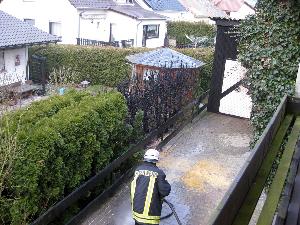 Bild: Auf rund 3 Metern länge war die Thujahecke verbrannt