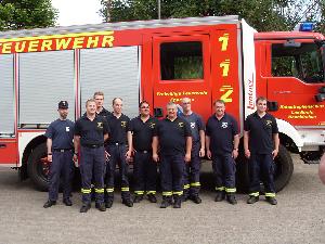Bild: Die Mannschaft aus dem Löschbezirk Bubach-Calmesweiler, die als Teil des saarländischen Hilfskontingents nach Magdeburg aufgebrochen ist