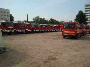 Bild: Ankunft der Einsatzfahrzeuge aus dem Saarland in Magdeburg