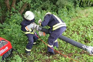 Bild: Aufbau der Saugleitung zur Wasserentnahme