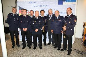 Bild: Felix Becker war auch langjähriges Mitglied des Fanfarenzugs. Dieser lies es sich nicht nehmen, musikalisch zur Auszeichnung zu gratulieren