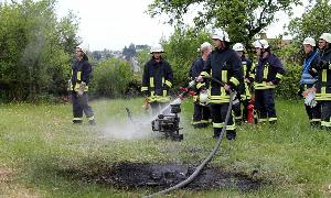 Bild: Die Überreste des Quad wurden mit Wasser abgekühlt