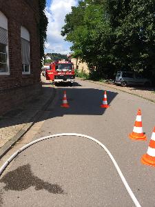 Bild: Die Feuerwehr war zu einem Fahrzeugbrand in der Straße Zur alten Mühle ausgerückt