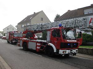 Bild: Auch die Drehleiter aus Illingen war im Einsatz