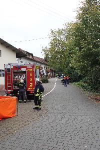 Bild: Aufbau der Wasserversorgung zum Brandeinsatz