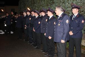 Bild: Antreten anlässlich des 60. Geburtstages von Ehrenlöschbezirksführer Engelbert Ruschel