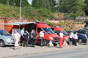 Bild: Zur Unterstützung des Einsatzleiters war der Einsatzleitwagen der Feuerwehr Marpingen im Einsatz
