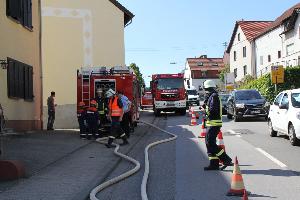 Bild: Zur Übung musste die Dirminger Straße halbseitig gesperrt werden