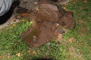 Bild: Diesen Stein überfuhr der Fahrer des VW Golf