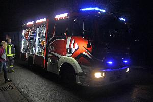 Bild: Ankunft des neuen Einsatzfahrzeugs am Abend in Macherbach