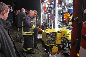 Bild: Ankunft des neuen Einsatzfahrzeugs am Abend in Macherbach