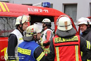 Bild: Großeinsatz von Feuerwehr, Polizei und Rettungsdienst im Rathaus in Neunkirchen (Foto: Christopher Benkert - Feuerwehr Neunkirchen)