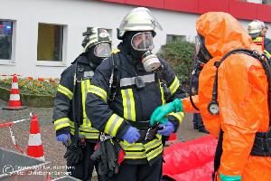 Bild: Großeinsatz von Feuerwehr, Polizei und Rettungsdienst im Rathaus in Neunkirchen (Foto: Christopher Benkert - Feuerwehr Neunkirchen)