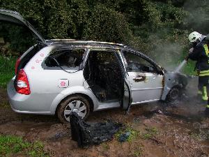 Bild: Die Feuerwehr löschte den Brand mit Löschschaum und Wasser