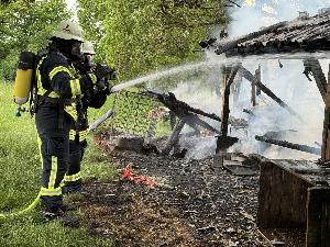 Bild: Brand einer Stallung in Dirmingen