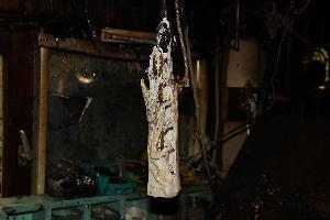 Bild: Eine durch die Hitze verschmorte Verteilersteckdose